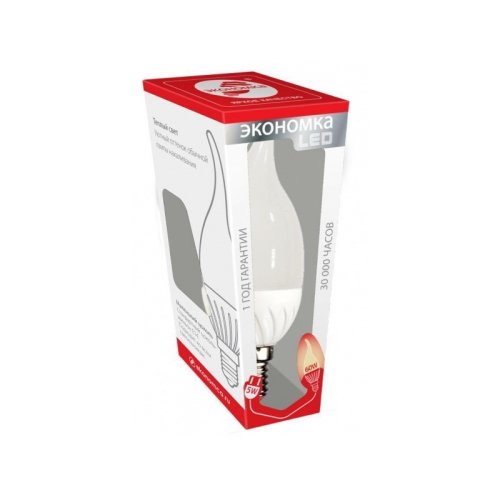 Лампа светодиодная Космос Экономка СА37 Свеча на ветру Е14 220В 3Вт 250лм 3000К 37х125мм картинка 